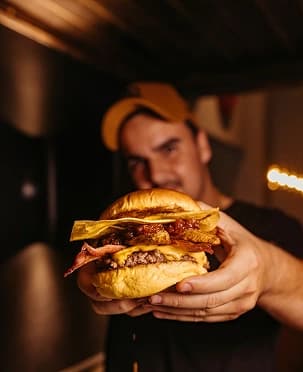 CRAV Burger takeaway packaging in London